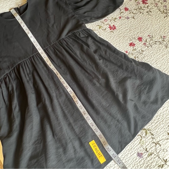 ZARA Women’s Small Voluminous Dress Black Puff Mid Sleeves Loose Fit Stretch - Picture 7 of 10